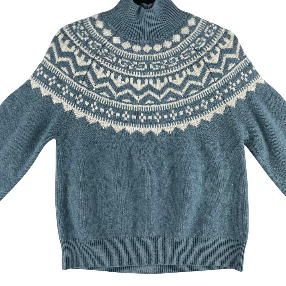 Boden Blue Marion WMNS RWS Certified Merino Wool Sweater SZ M Fair Isle - Picture 5 of 12